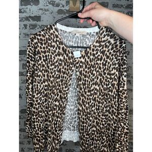 Loft | nwt cheetah print button down cardigan sweater